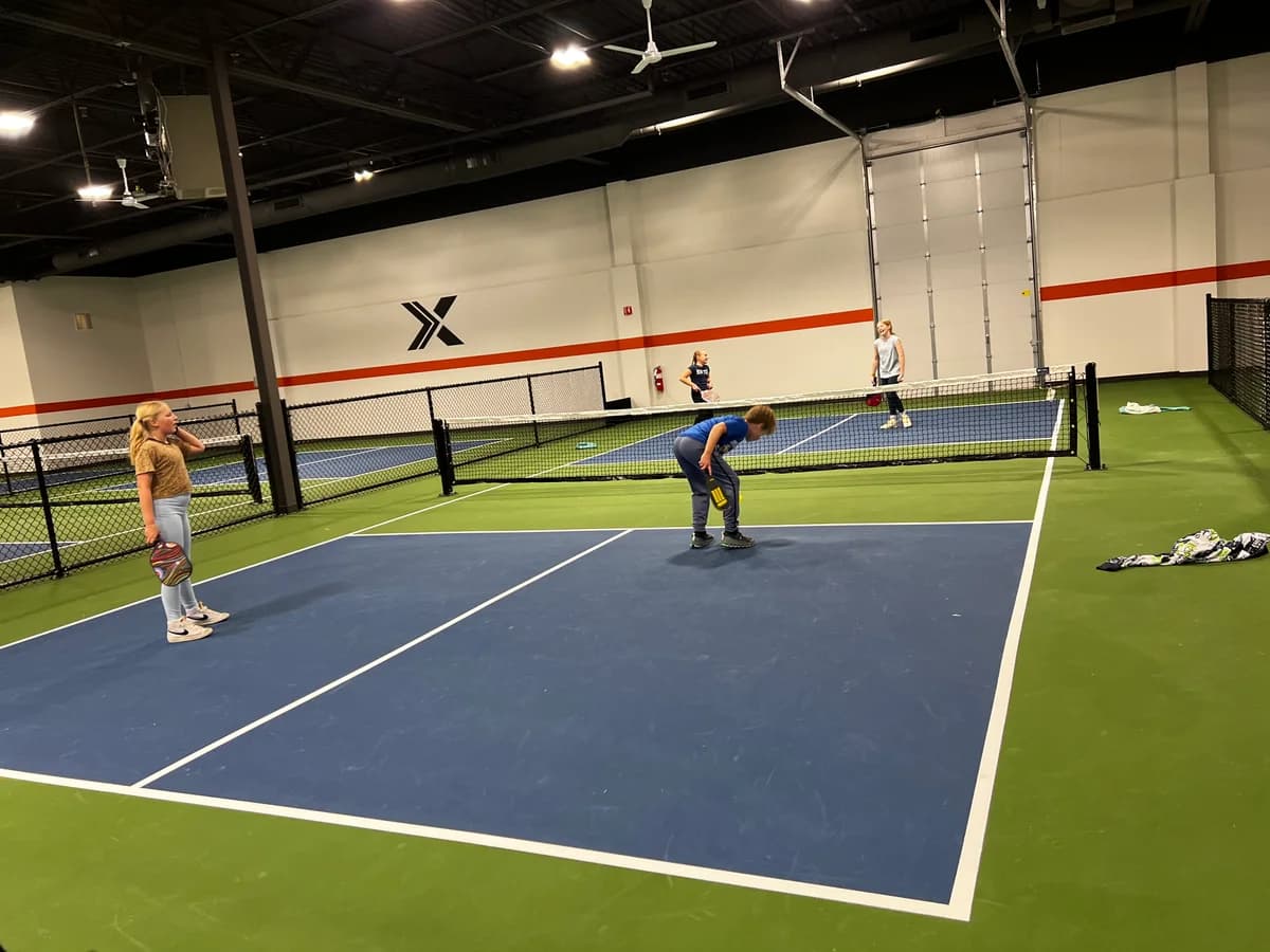 Spacious indoor pickleball courts